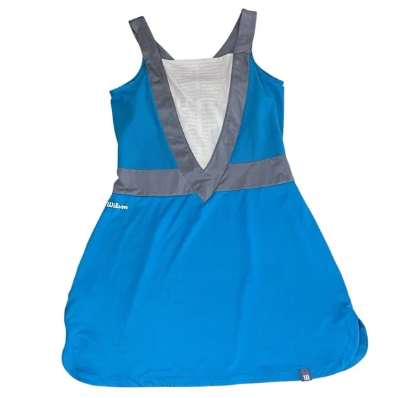 Wilson Blue White Gray Shelf Bra Tennis Dress - Picture 14 of 14
